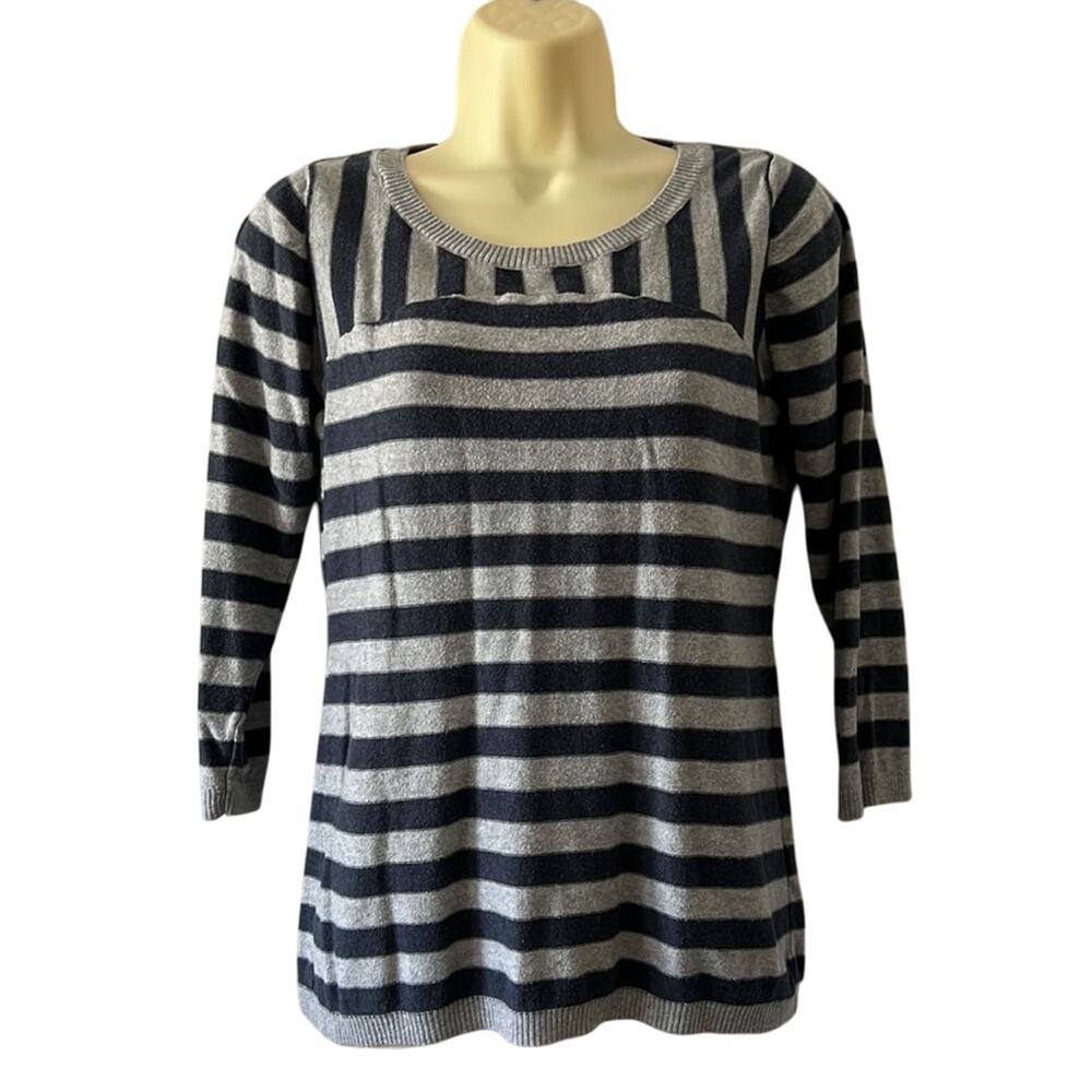 Gap Navy & Gray Striped Cotton Sweater
